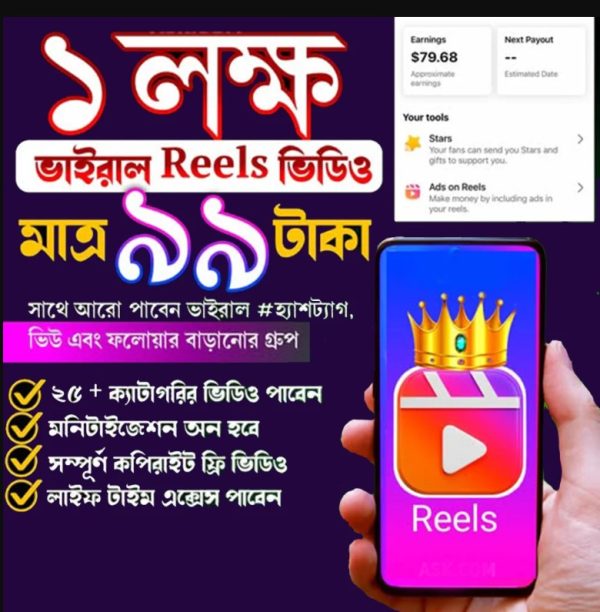 ১ লক্ষ কপিরাইট ফ্রি প্রিমিয়াম রিল বান্ডেল